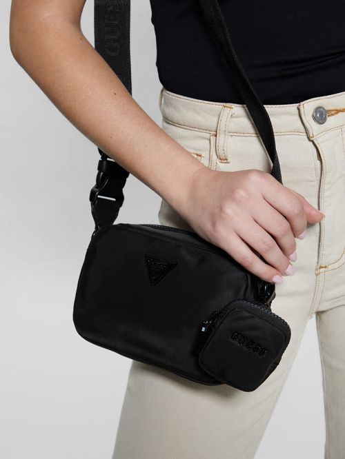 Guess Latona Nylon Sling Bag Negrii | GUESS-SN28809