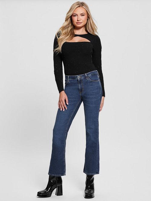 Guess Laurel Micro Sequin Sweater Negrii | GUESS-SN27814