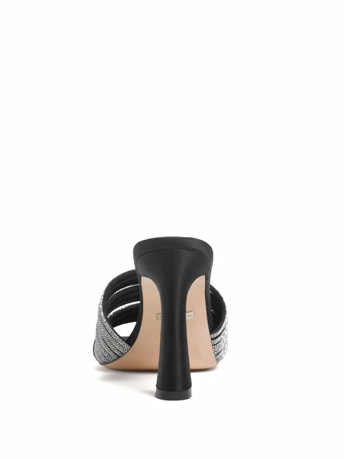 Guess Leah Crystal Heeled Mule Negrii | GUESS-SN29740
