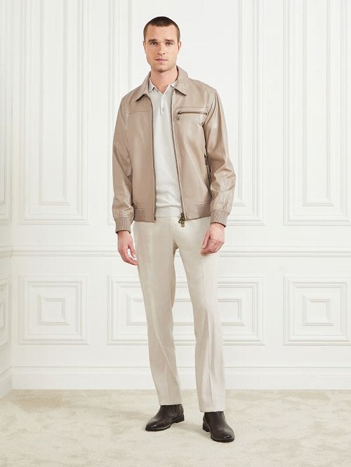 Guess Leather Flight Jacket Bej | GUESS-SN30750