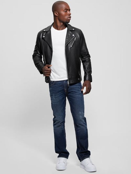 Guess Leather Jacket Negrii | GUESS-SN30868