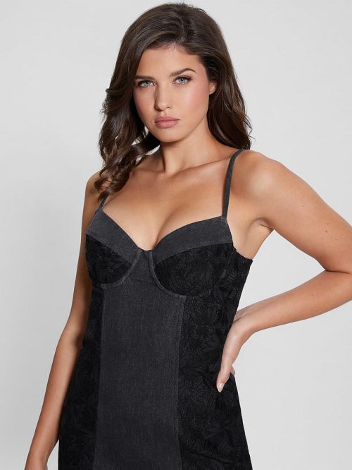 Guess Lelly Lace Bustier Dress Negrii | GUESS-SN26669