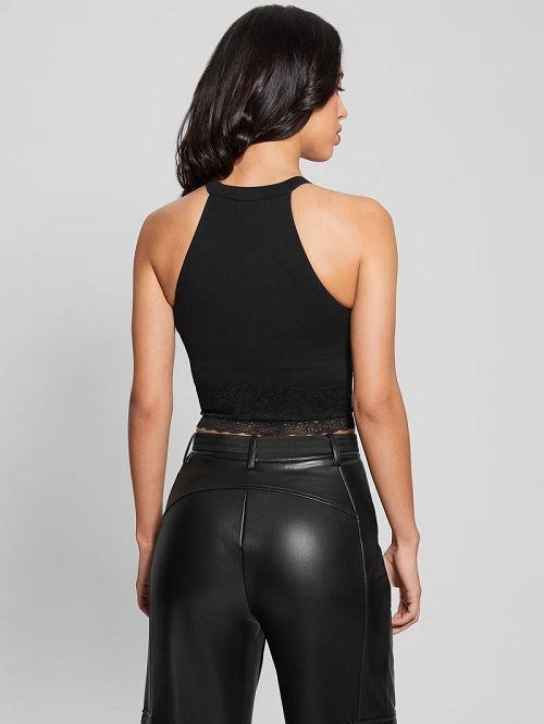 Guess Lila Seamless Crop Top Negrii | GUESS-SN27070