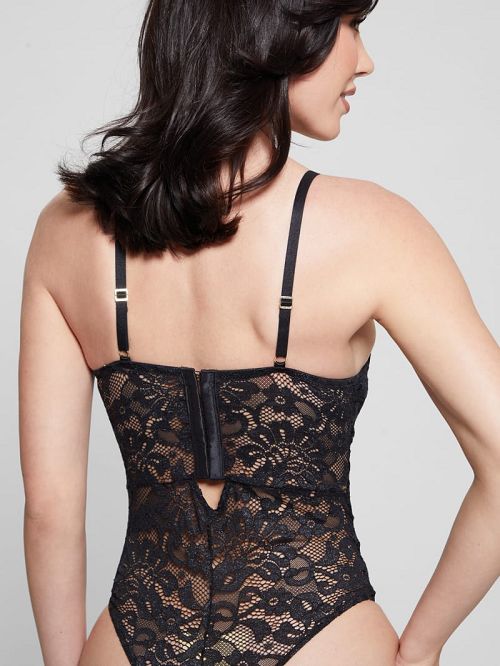 Guess Linda Lace Bodysuit Negrii | GUESS-SN28649