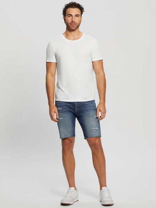 Guess Logan Slim Denim Shorts Albastri | GUESS-SN31375