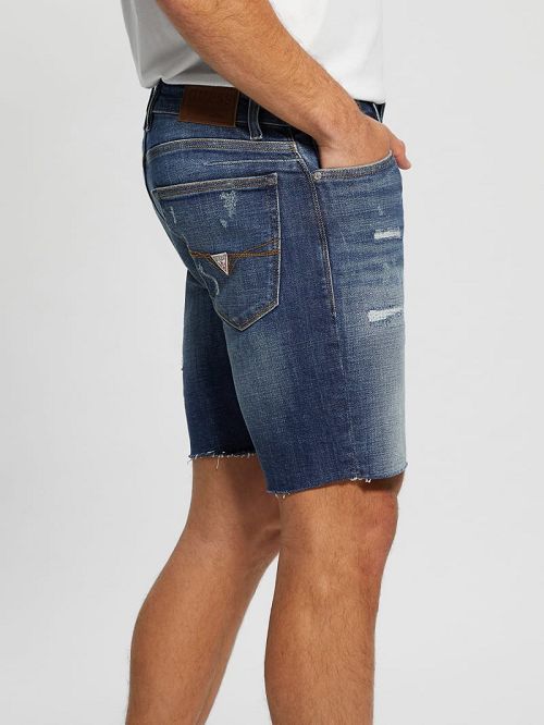Guess Logan Slim Denim Shorts Albastri | GUESS-SN31375