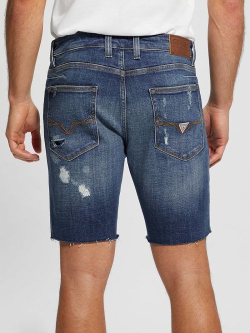 Guess Logan Slim Denim Shorts Albastri | GUESS-SN31375