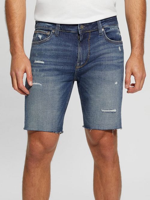 Guess Logan Slim Denim Shorts Albastri | GUESS-SN31375