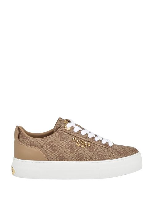 Guess Logo Print Low-Top Sneakers Bej | GUESS-SN29570