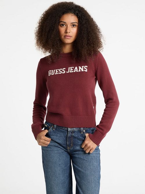 Guess Logo Sweater Rosii | GUESS-SN27299