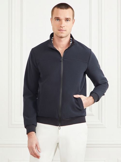 Guess Logo Zip-Up Jacket Albastri | GUESS-SN30916