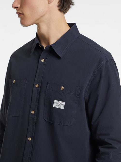 Guess Long-Sleeve Pocket Shirt Albastri | GUESS-SN31137