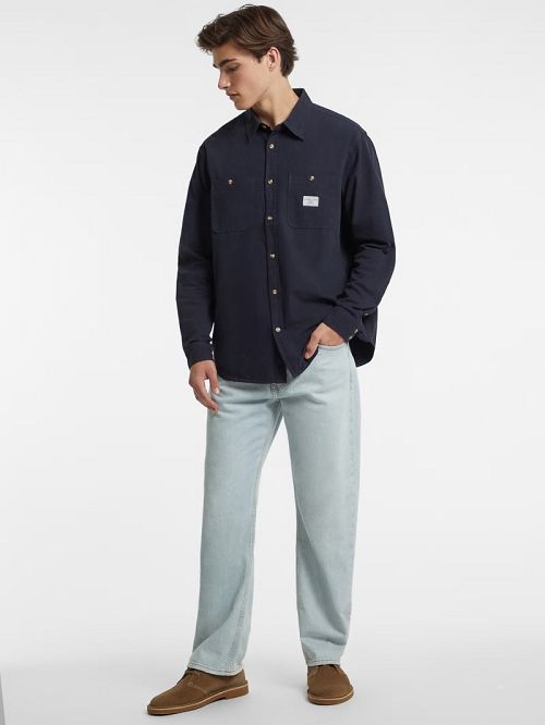 Guess Long-Sleeve Pocket Shirt Albastri | GUESS-SN31137