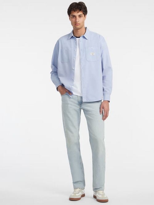 Guess Long-Sleeve Pocket Shirt Albastri | GUESS-SN31148