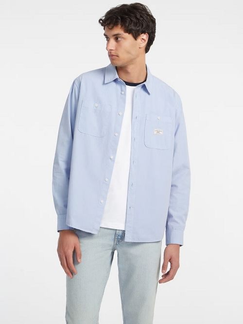 Guess Long-Sleeve Pocket Shirt Albastri | GUESS-SN31148