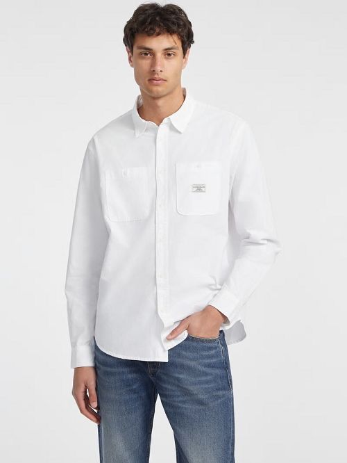 Guess Long-Sleeve Pocket Shirt Albi | GUESS-SN31157