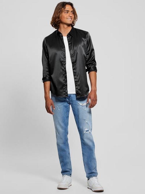 Guess Long-Sleeve Regal Shirt Negrii | GUESS-SN31297