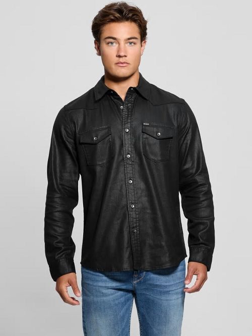 Guess Long-Sleeve Western Shirt Negrii | GUESS-SN31293