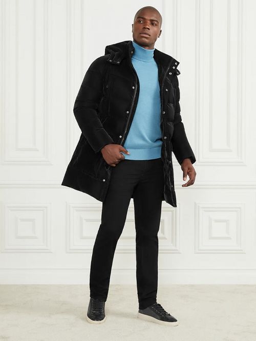 Guess Long Down Hooded Jacket Negrii | GUESS-SN30799