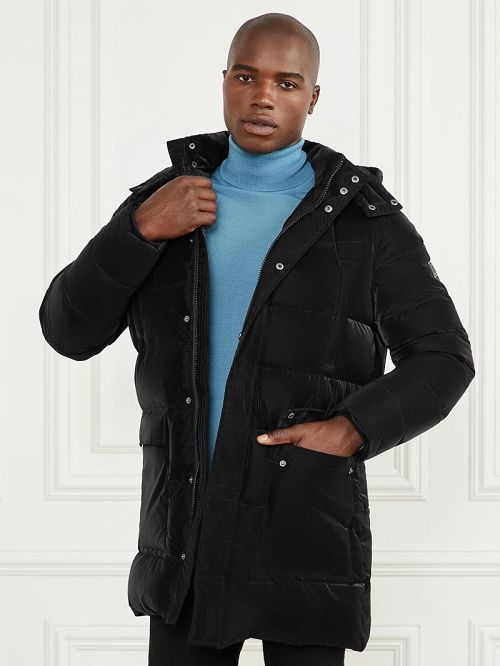 Guess Long Down Hooded Jacket Negrii | GUESS-SN30799