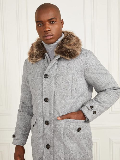 Guess Long Twill Jacket Gri | GUESS-SN30742
