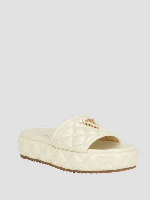 Guess Longo Quilted Flatform Slides Albi | GUESS-SN29666