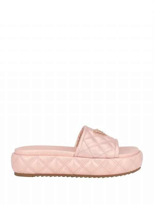 Guess Longo Quilted Flatform Slides Bej | GUESS-SN29579