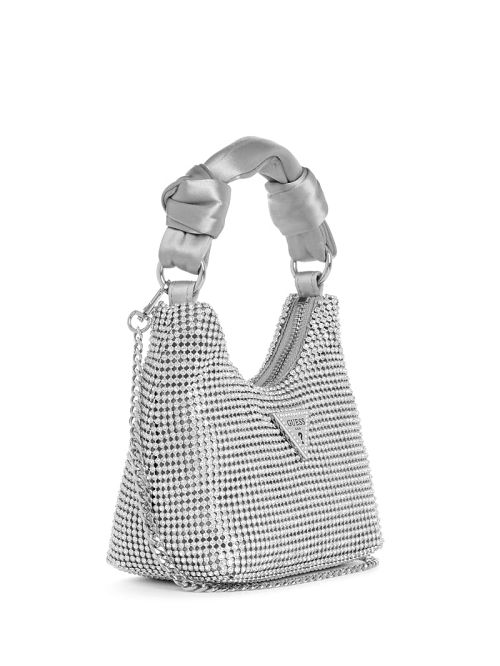 Guess Lua Mini Hobo Argintii | GUESS-SN28963