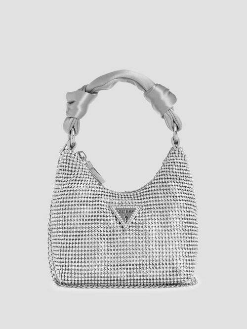 Guess Lua Mini Hobo Argintii | GUESS-SN28963