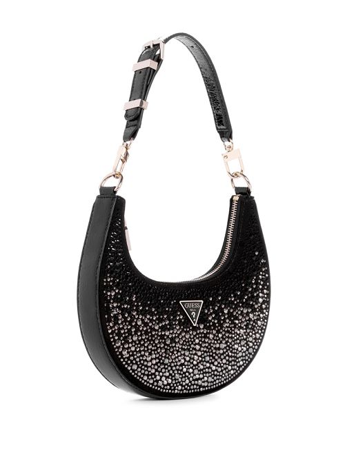 Guess Lua Rhinestone Shoulder Bag Negrii | GUESS-SN29088