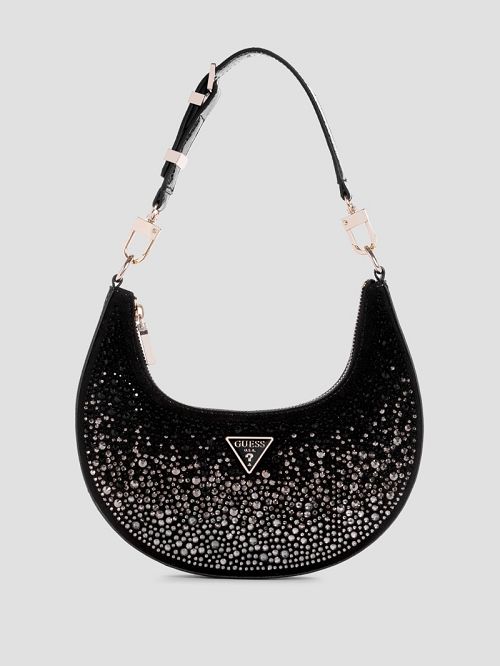 Guess Lua Rhinestone Shoulder Bag Negrii | GUESS-SN29088