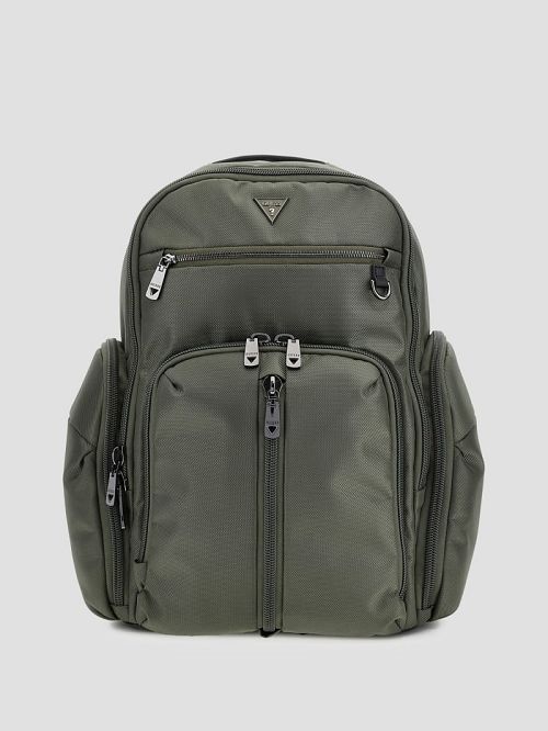 Guess Lugano Nylon Multi-Compartment Backpack Verzi | GUESS-SN29487