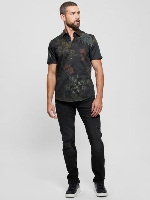 Guess Luxe Dark Floral Shirt Negrii | GUESS-SN31292