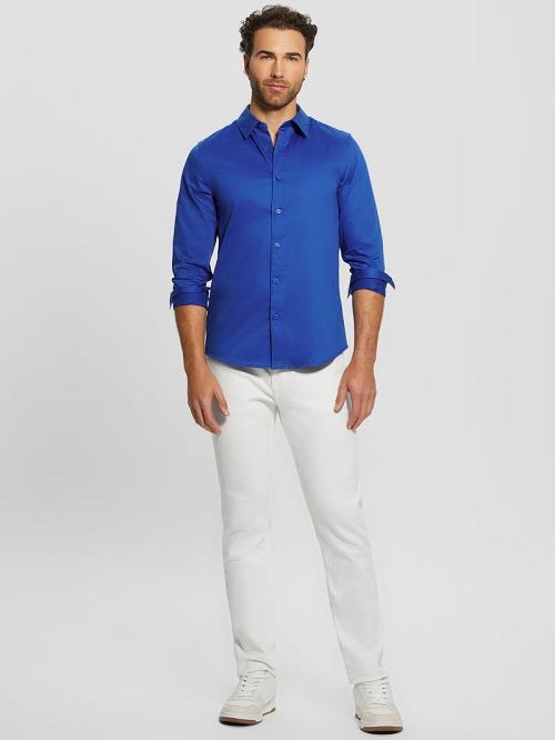 Guess Luxe Stretch Shirt Albastri | GUESS-SN31262