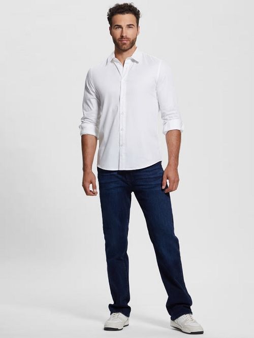 Guess Luxe Stretch Shirt Albi | GUESS-SN31301
