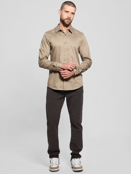 Guess Luxe Stretch Shirt Bej | GUESS-SN31321