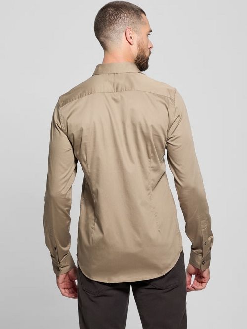 Guess Luxe Stretch Shirt Bej | GUESS-SN31321