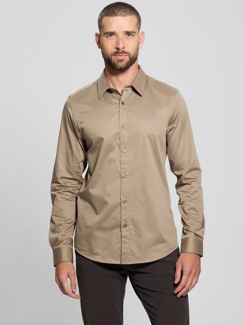 Guess Luxe Stretch Shirt Bej | GUESS-SN31321
