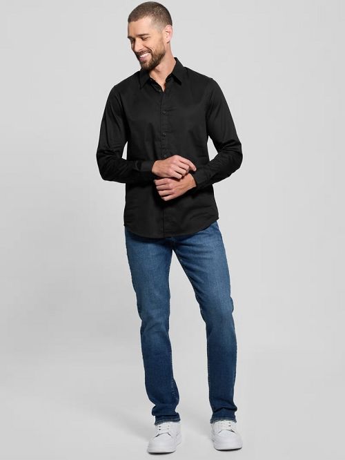 Guess Luxe Stretch Shirt Negrii | GUESS-SN31289