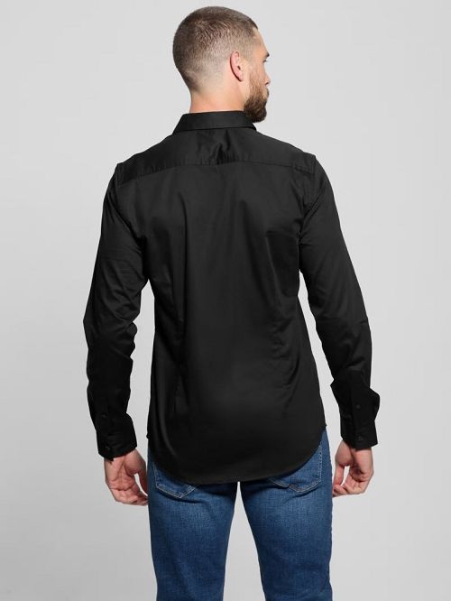 Guess Luxe Stretch Shirt Negrii | GUESS-SN31289