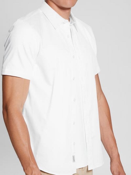 Guess Luxe Stretch Short-Sleeve Shirt Albi | GUESS-SN31112