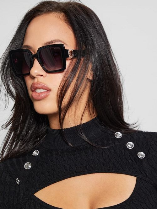 Guess Lyla Oversize Square Sunglasses Negrii | GUESS-SN30084