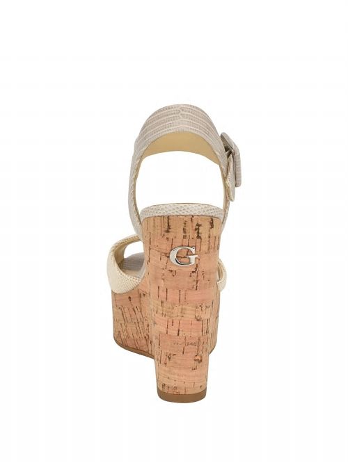 Guess Lyrica Linen Wedges Bej | GUESS-SN29638