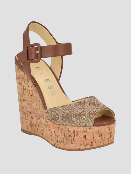 Guess Lyrica Linen Wedges Maro | GUESS-SN29656