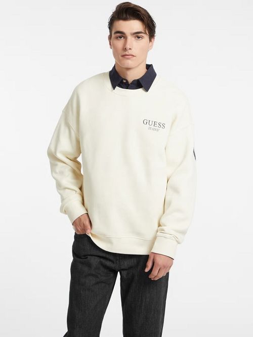 Guess Macro Logo Crewneck Sweatshirt Albi | GUESS-SN30988