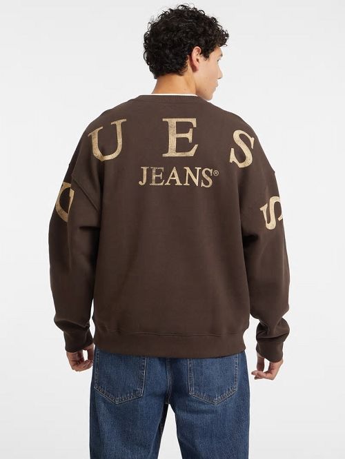 Guess Macro Logo Crewneck Sweatshirt Maro | GUESS-SN30987