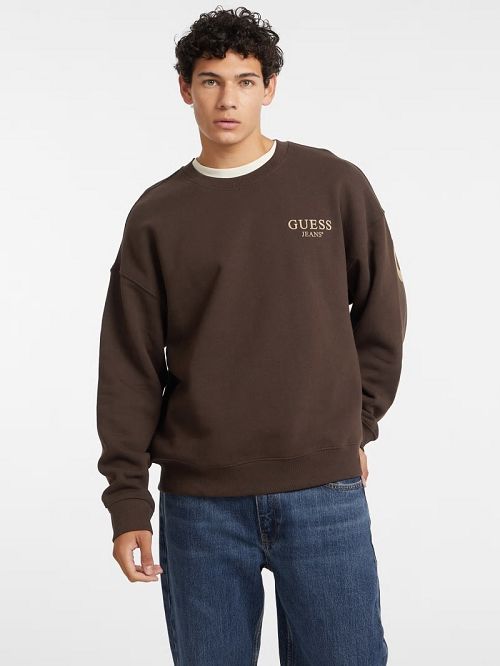 Guess Macro Logo Crewneck Sweatshirt Maro | GUESS-SN30987
