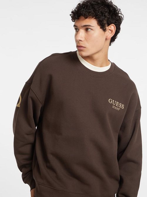 Guess Macro Logo Crewneck Sweatshirt Maro | GUESS-SN30987