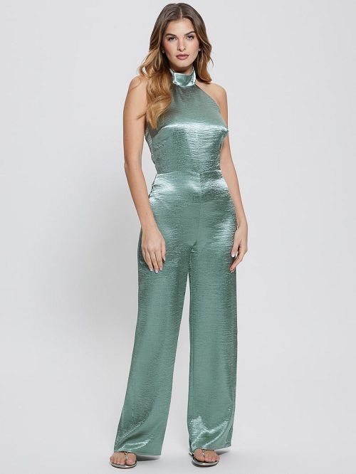 Guess Mae Satin Jumpsuit Verzi | GUESS-SN26760