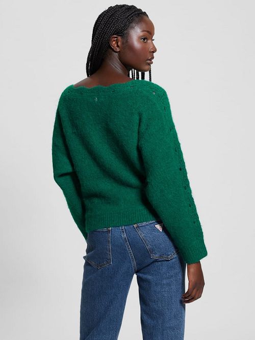 Guess Malorie Dolman Sweater Verzi | GUESS-SN27250